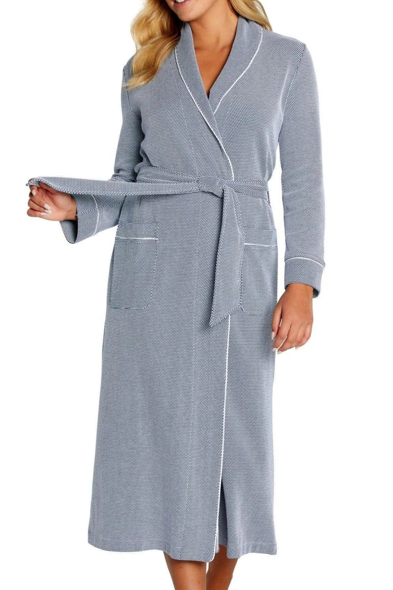 Grace Long Sleeve Long Textured Robe - Marelle Sleepwear