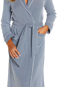 Grace Long Sleeve Long Textured Robe - Marelle Sleepwear