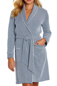 Grace Long Sleeve Short Textured Robe - Marelle Sleepwear