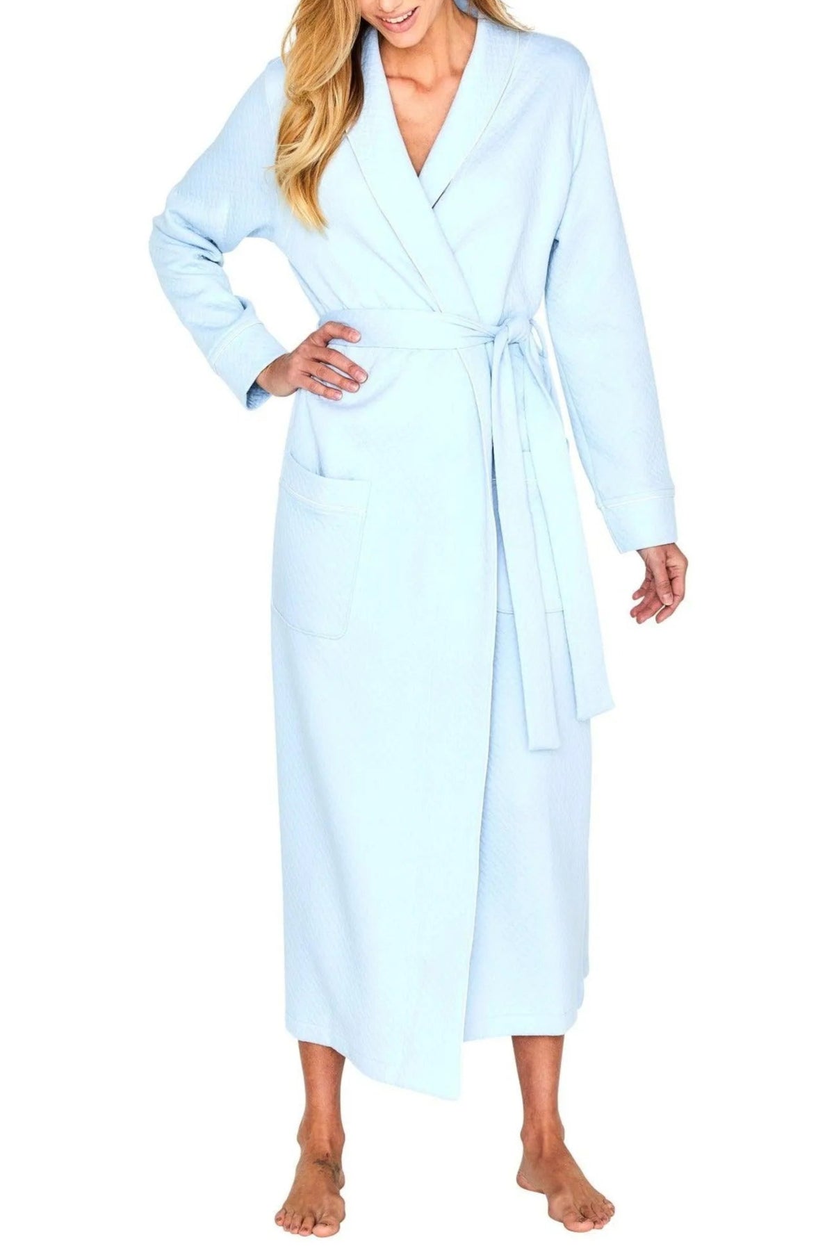 Kelly Long Sleeve Full Length Jacquard Robe - Marelle Sleepwear