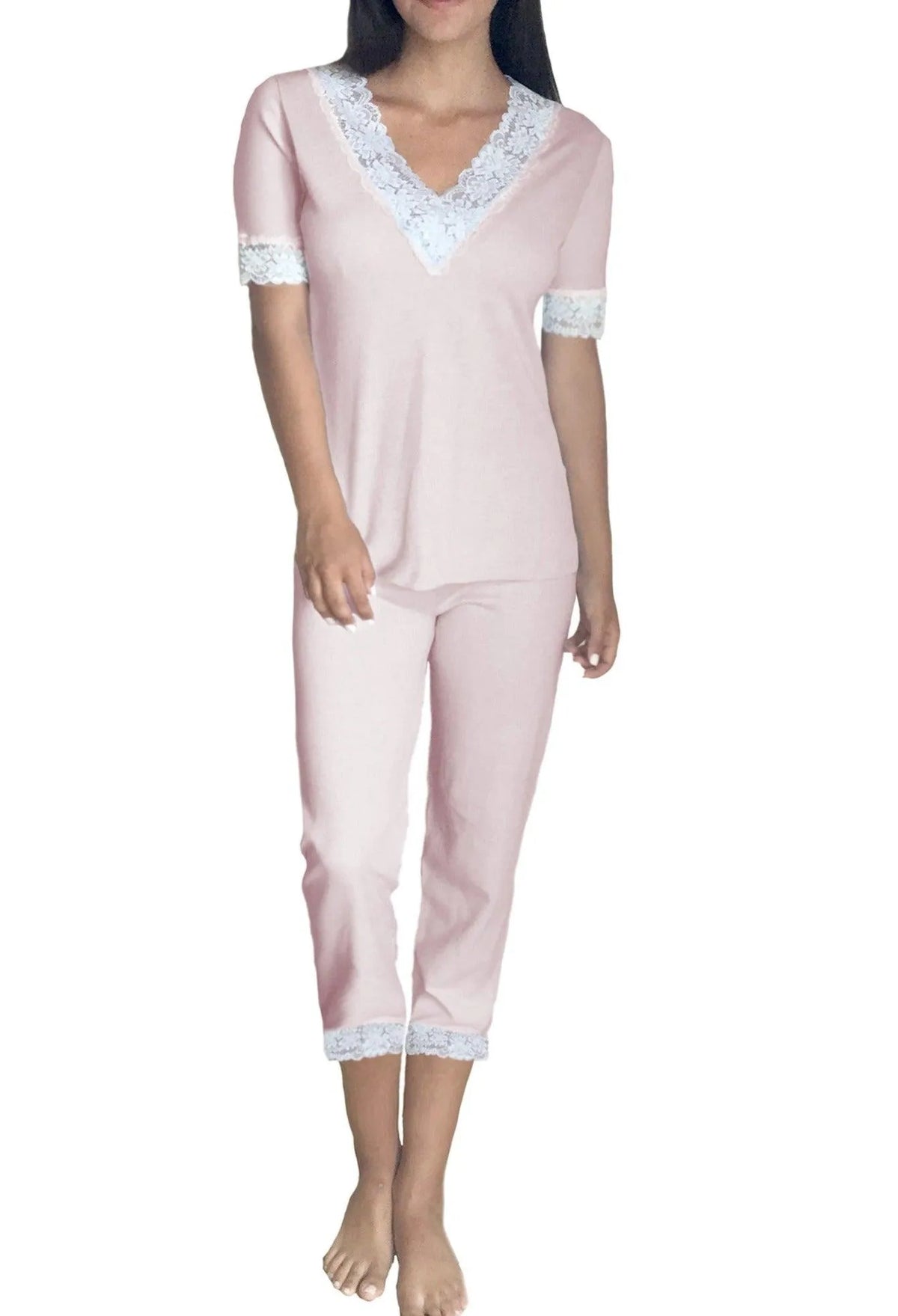 Mila Elbow Sleeve Sleeve Capri PJ Set - Sales Rack - Marelle Sleepwear