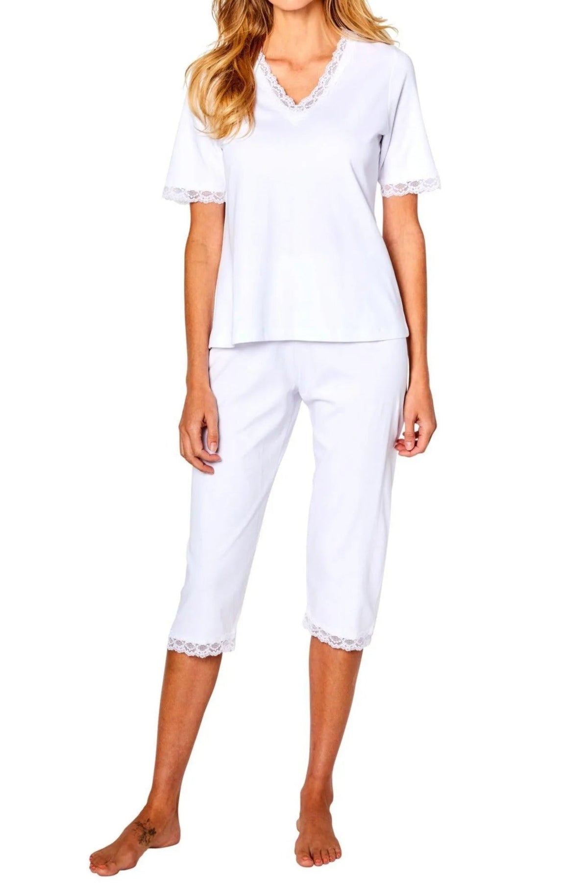 Mila Elbow Sleeve Sleeve Capri PJ Set - Sales Rack - Marelle Sleepwear