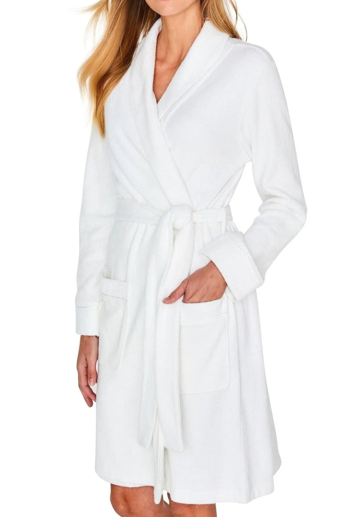 Theresa Long Sleeve Short Terry Robe - Marelle Sleepwear
