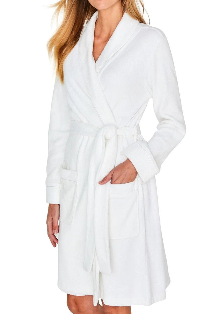 Theresa Long Sleeve Short Terry Robe - Marelle Sleepwear